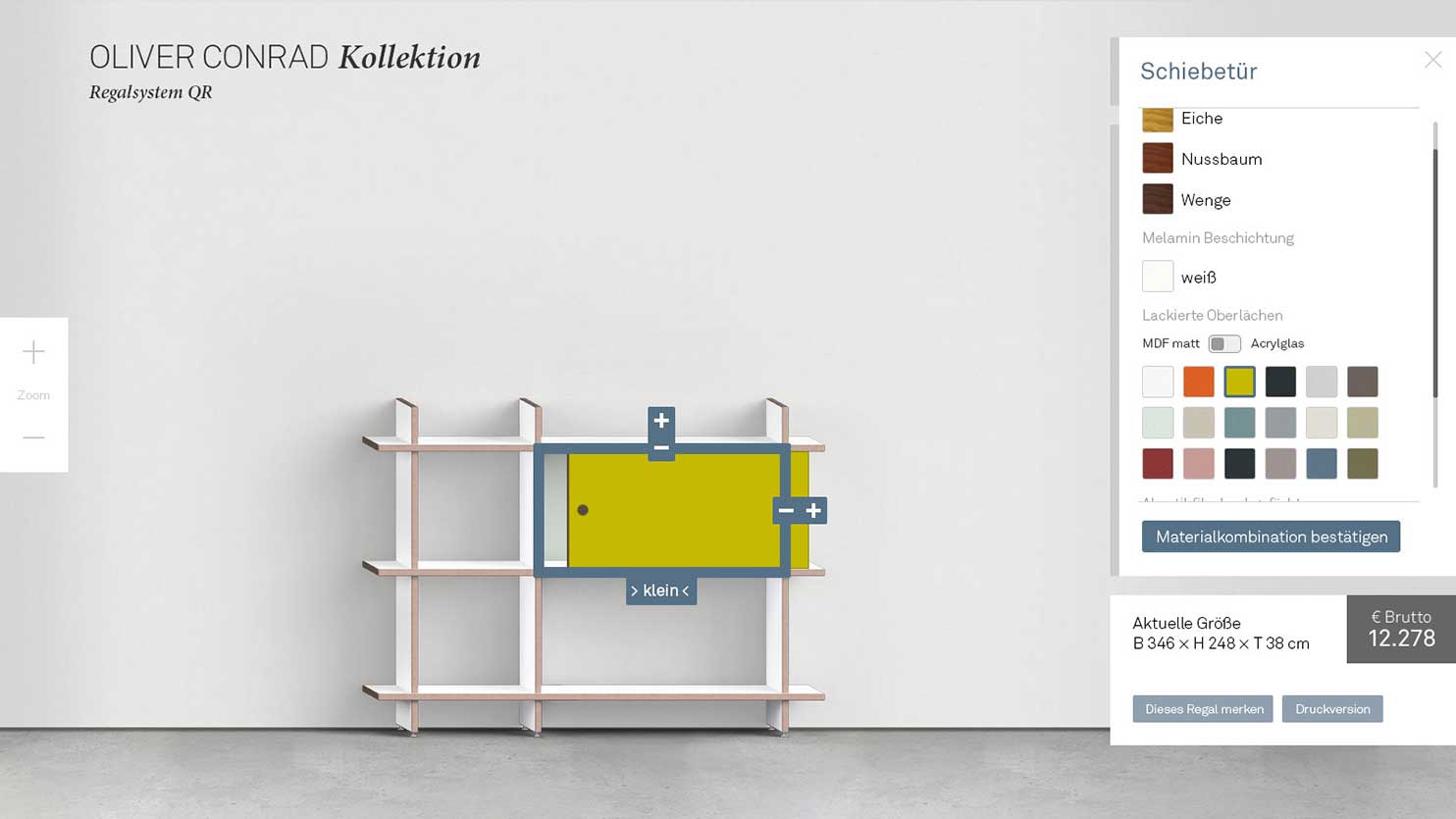 Oliver Conrad / Konfigurator für Möbel > Tablet-optimiert für eine entspannte Anwendung in typischen „Lean Backward“ Situationen
